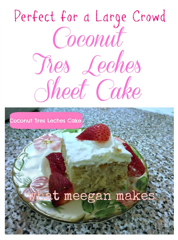 Coconut Tres Leches Sheet Cake by meeganmakes.com