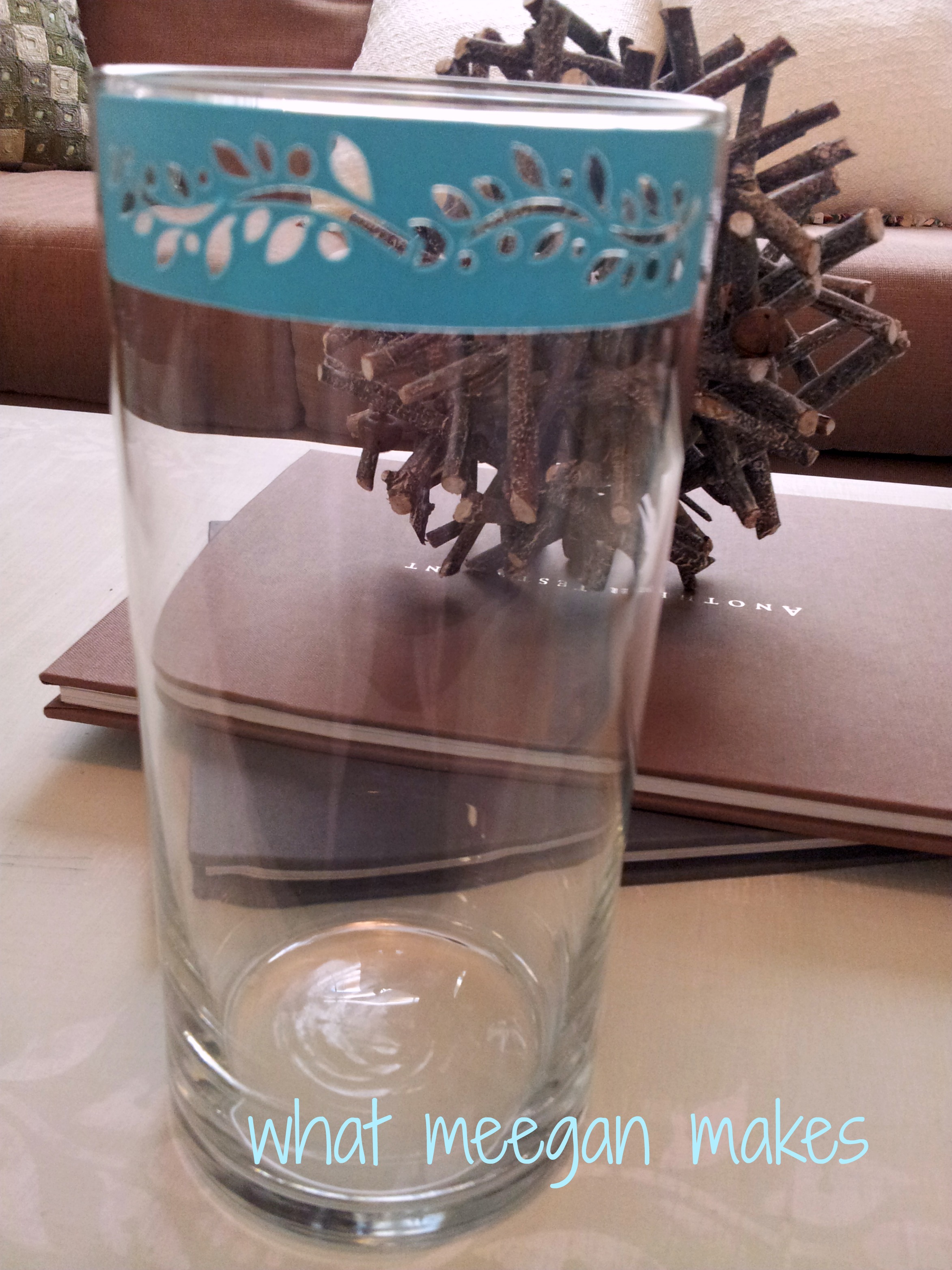 Etched Glass Vase