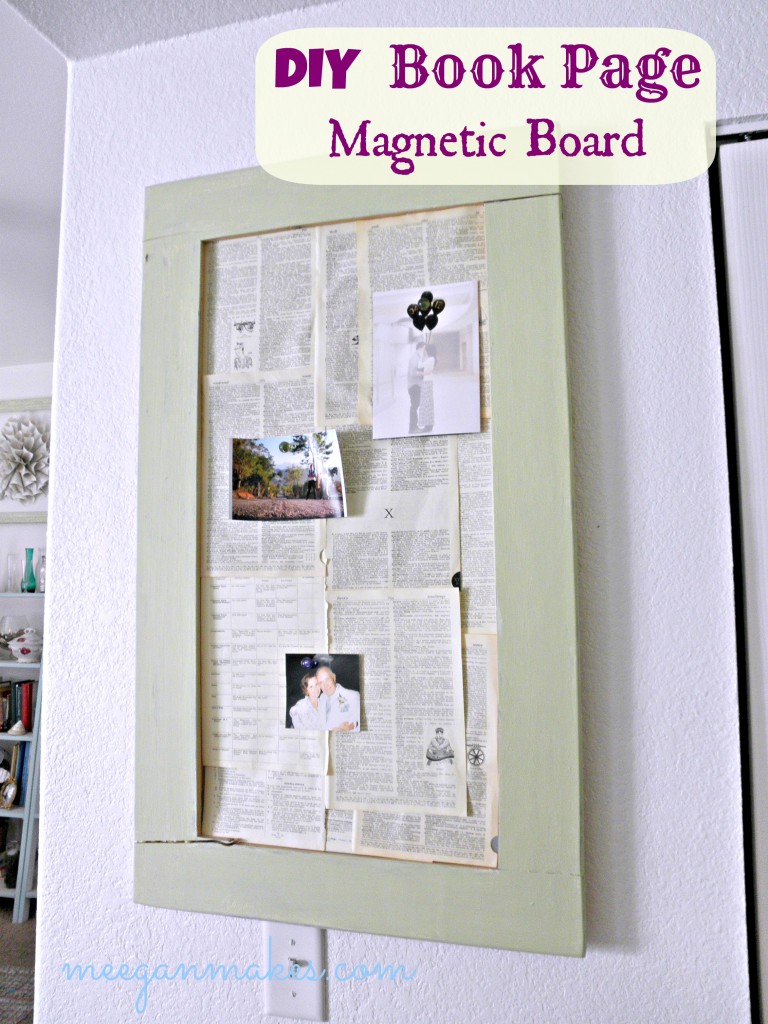My DIY Book Page Magnetic Board