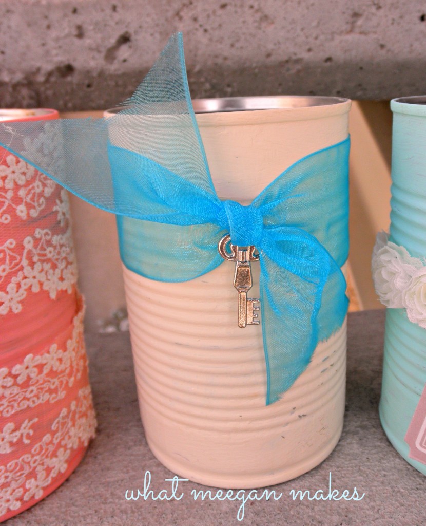 Using Scrapbook Supplies to Decorate Can Vases
