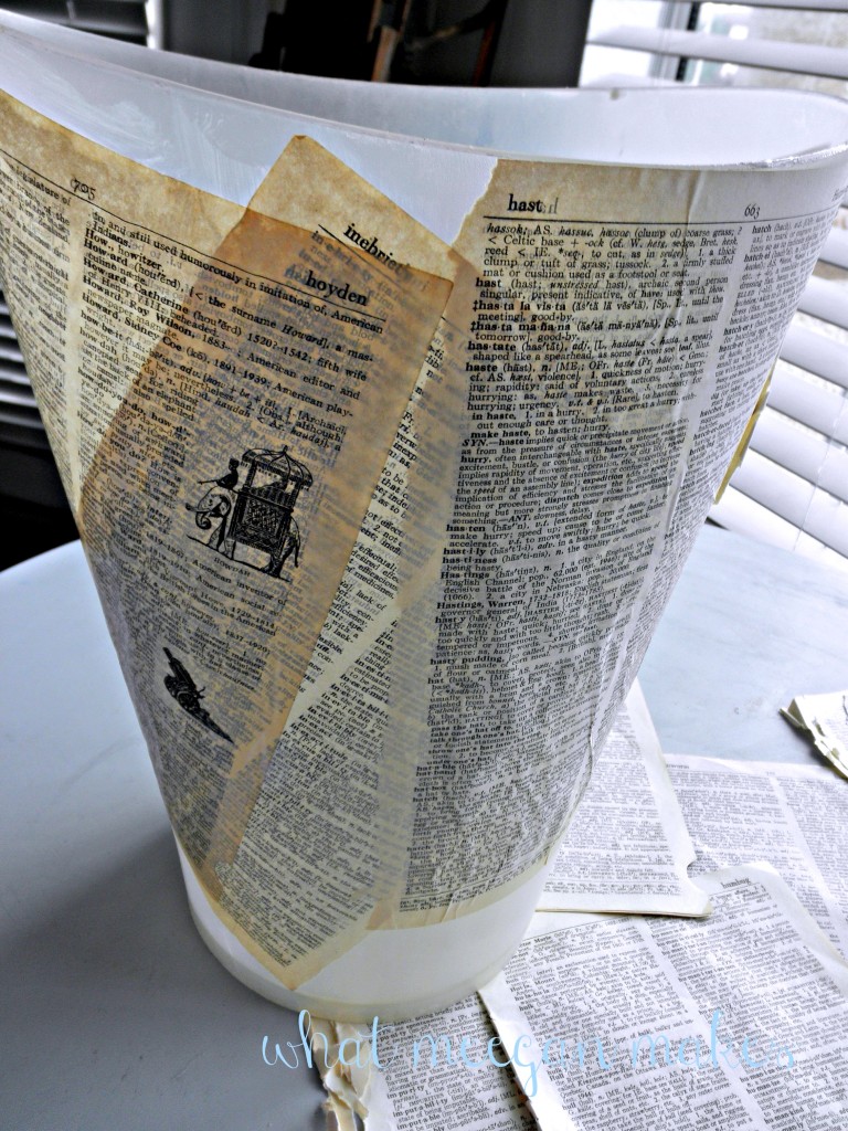 DIY Book Page Waste Basket