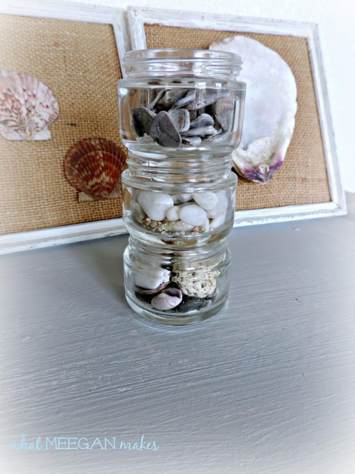 Stacked Cosmetic Shell-Filled Jars