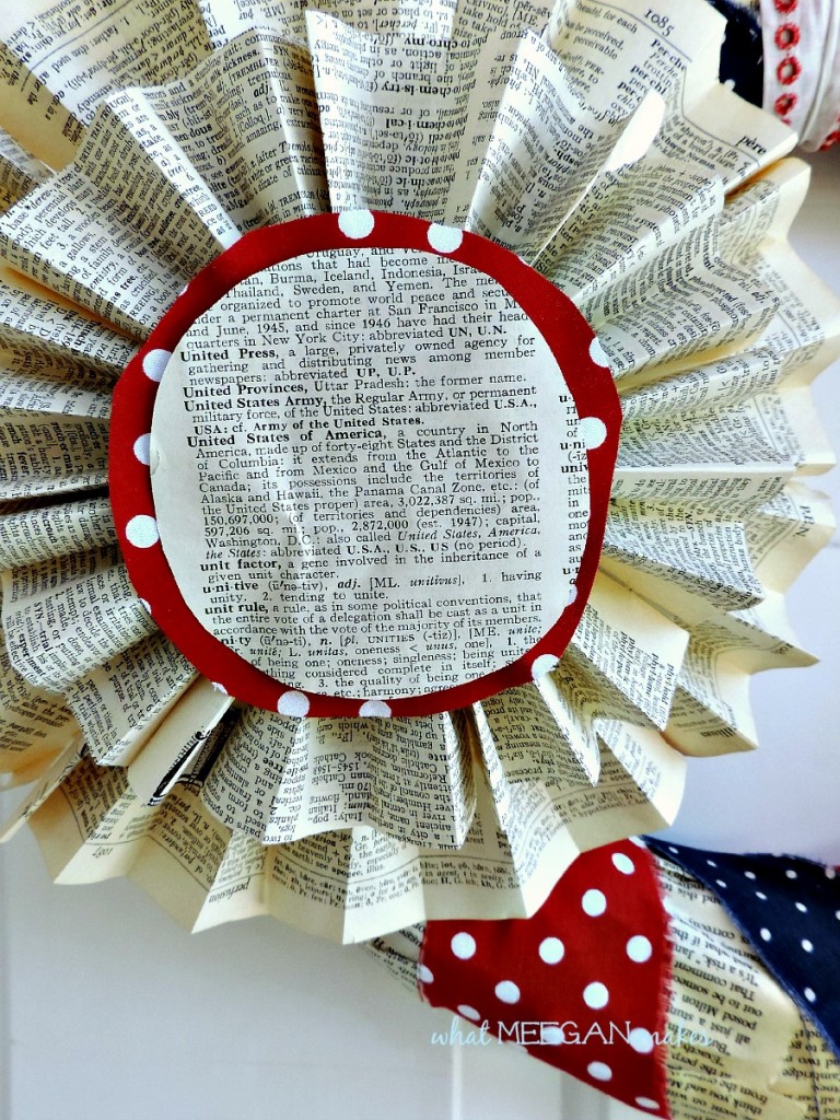 4th of July Book Page Wreath