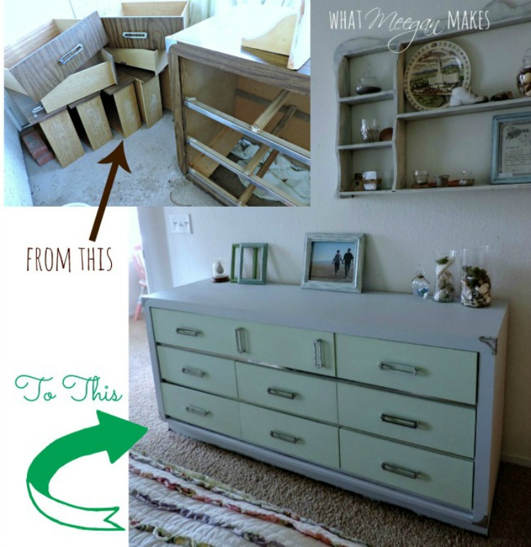 Thrifted Dresser Makeover Using Homemade Chalky Paint