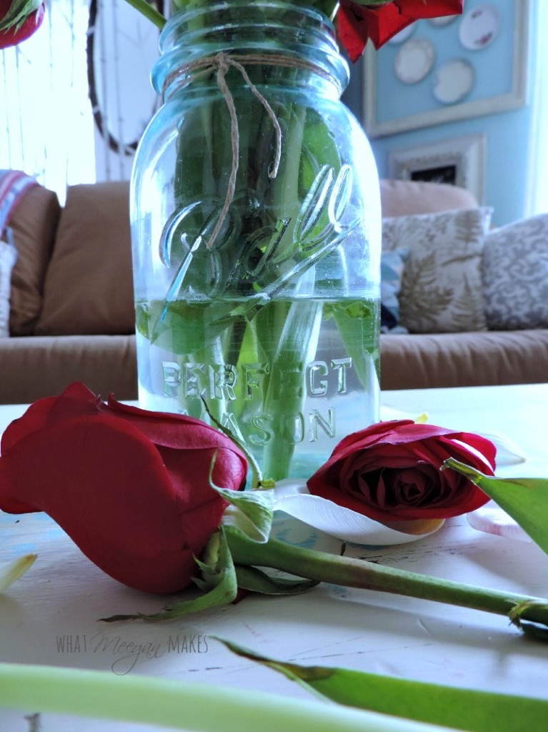 Vintage Mason Jar and Birthday Flowers