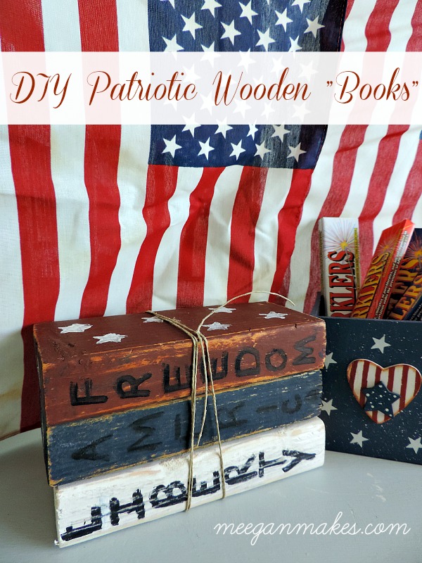 DIY Patriotic Wooden Books