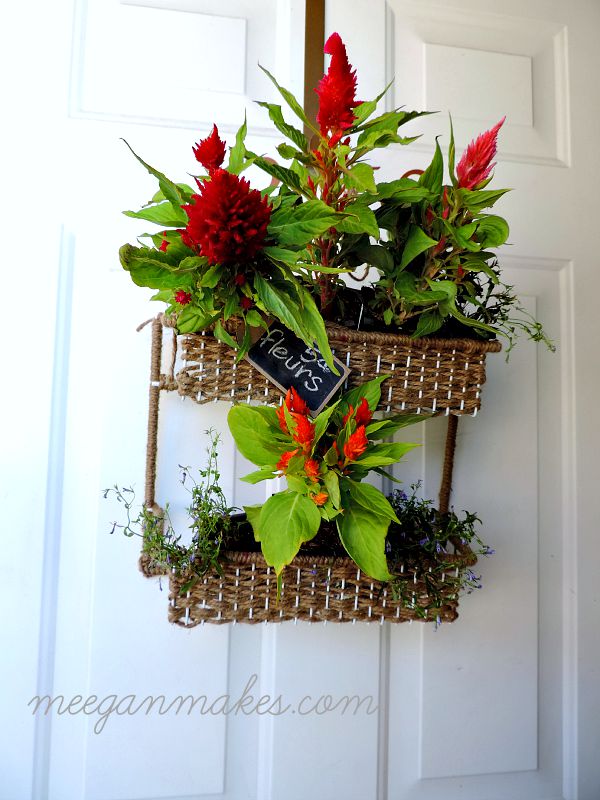 Flower Basket from a Spice Rack at Lowes What Meegan Makes