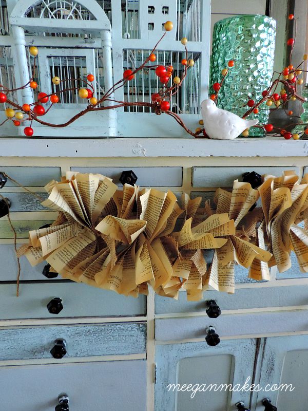 How To Make a Burlap and Book Page Garland
