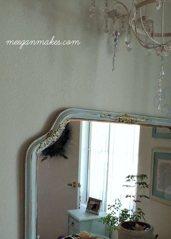 Vintage Mirror Accented with Fusion MIneral Paint Gold Tint