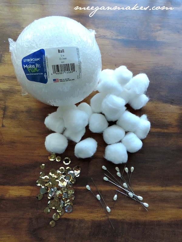 Styrofoam Cotton Snowballs